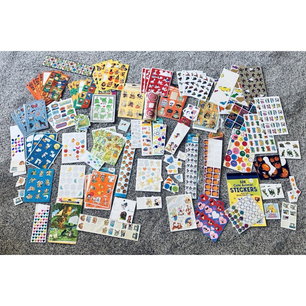 HUGE Vintage Sticker LOT Many Sheets!!! 70s 80s 90s Eureka Hallmark AGC ++